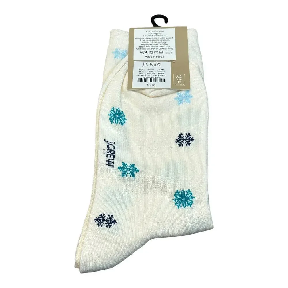 J. Crew Snowflakes Trouser Socks NWT